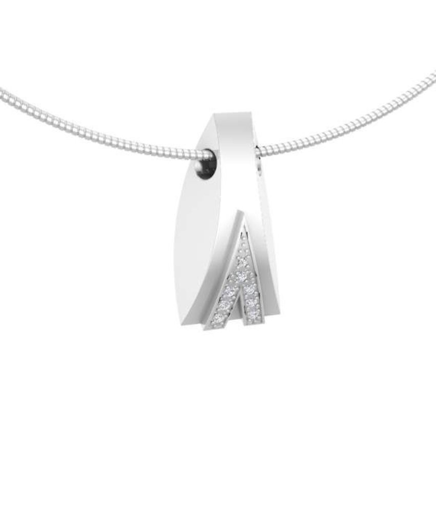 Ashanger fantasie modern - witgoud met diamant