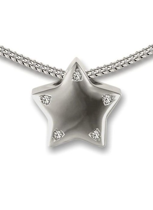 Ashanger puntige ster - 925 Sterling zilver met zirkonia
