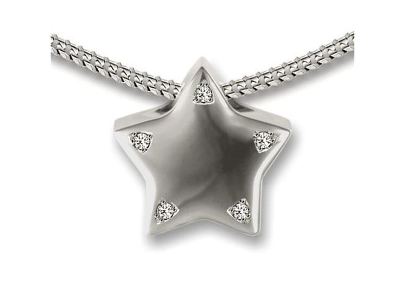Ashanger puntige ster - 925 Sterling zilver met zirkonia
