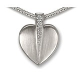 Ashanger doorkliefd hart - 925 Sterling zilver met zirkonia