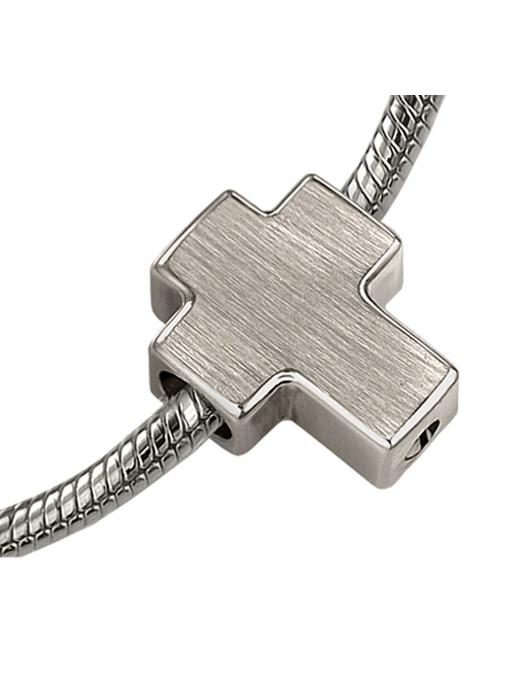 Asbedel kruis - zilver