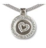 Ashanger circle heart - 925 Sterling zilver met zirkonia