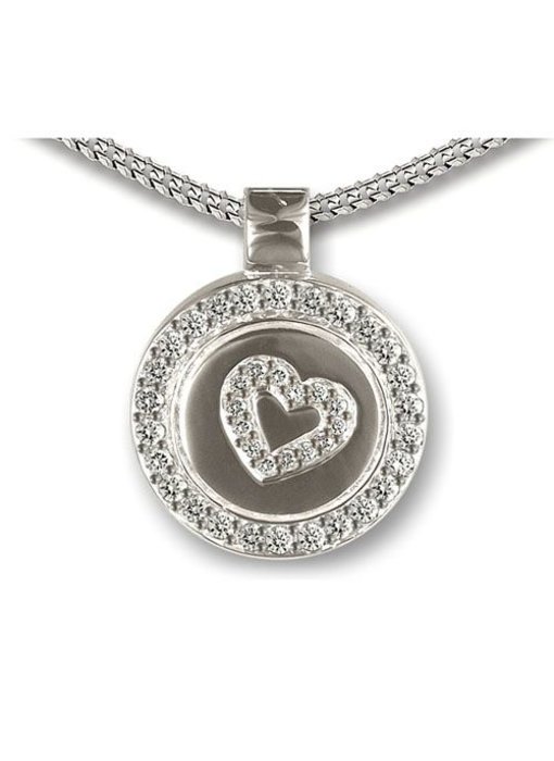 Ashanger circle heart - 925 Sterling zilver met zirkonia