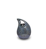 Berusting hart blauw grijs paarlemoer klein - keramiek