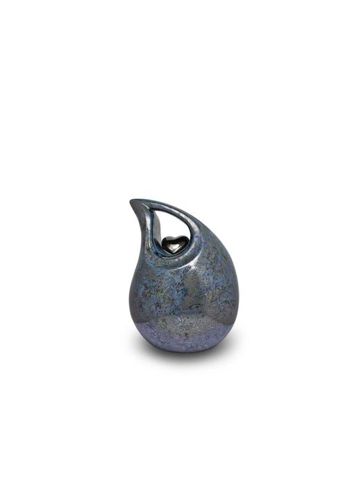 Berusting hart blauw grijs paarlemoer klein - keramiek