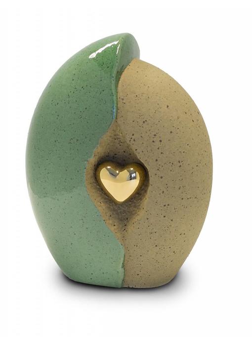 Geborgenheid hart groen medium - keramiek