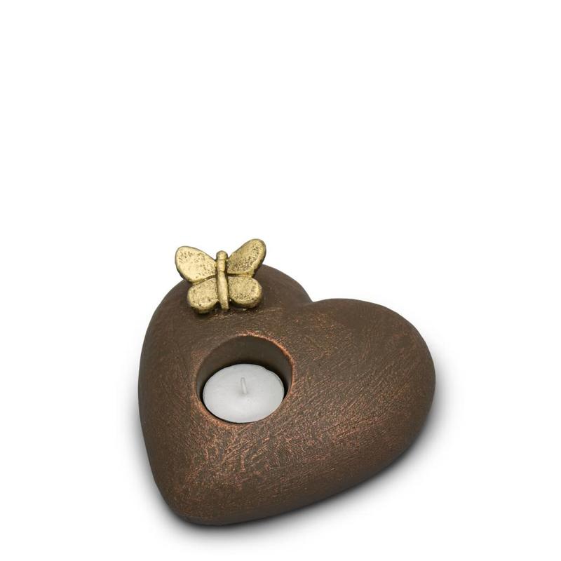 Mini urn hart verlichte tederheid - keramiek