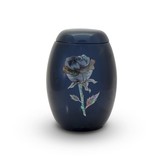 Blauwe rozen urn - glasfiber