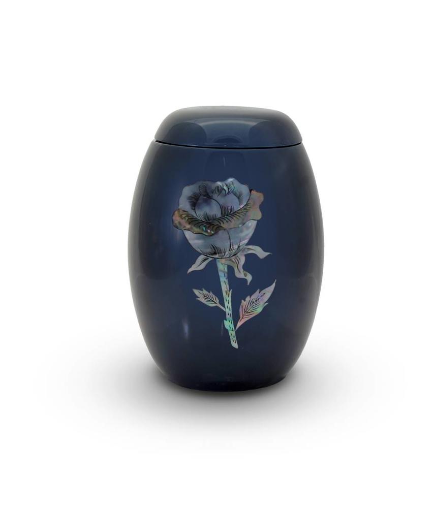 Blauwe rozen urn - glasfiber