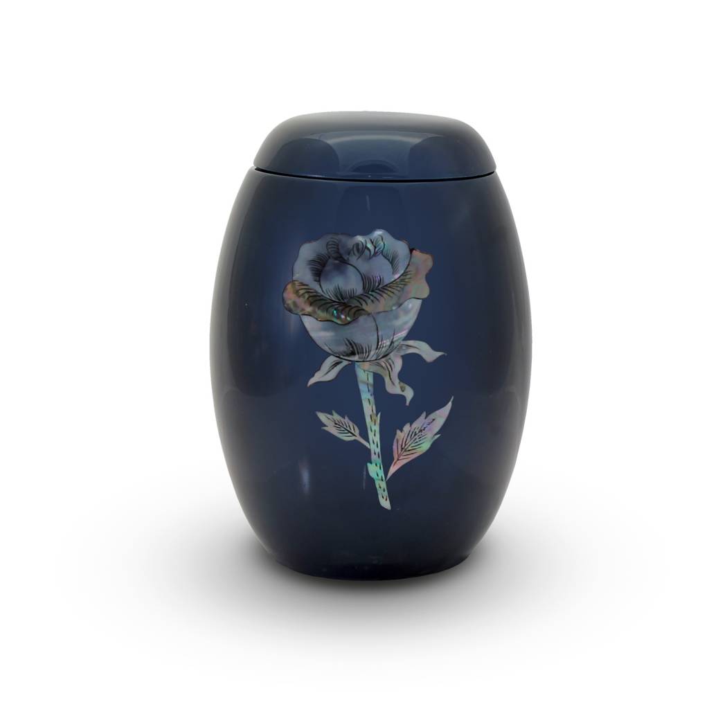  Blauwe rozen urn - glasfiber