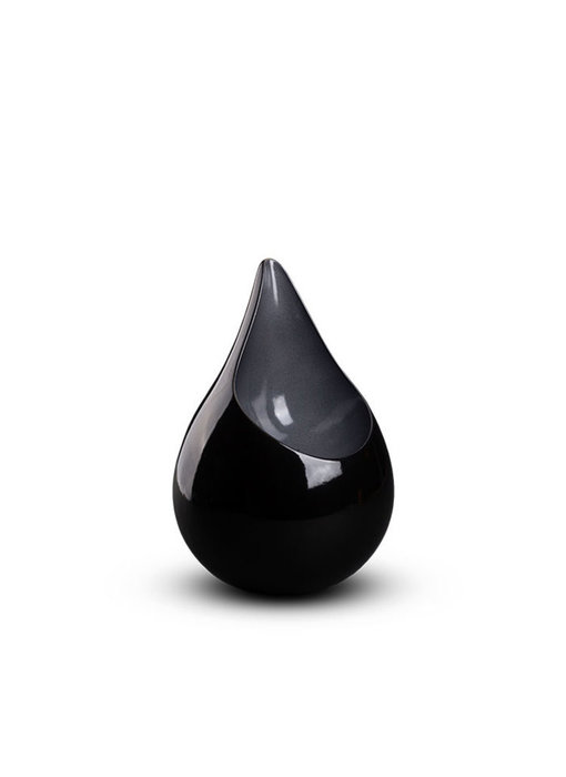 Teardrop zwart grijs mini urn - keramiek