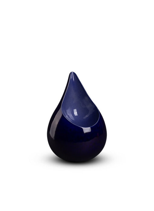 Teardrop zwart blauw mini urn - keramiek