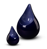 Teardrop zwart blauw mini urn - keramiek