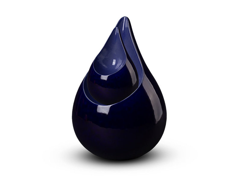 Teardrop zwart blauw met inkeping - keramiek