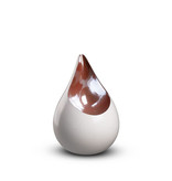 Teardrop  wit bruin mini urn - keramiek