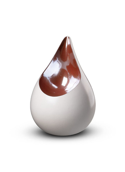 Teardrop wit bruin met inkeping - keramiek