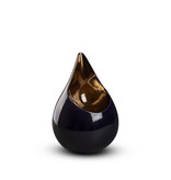 Teardrop zwart goud duo urn - keramiek