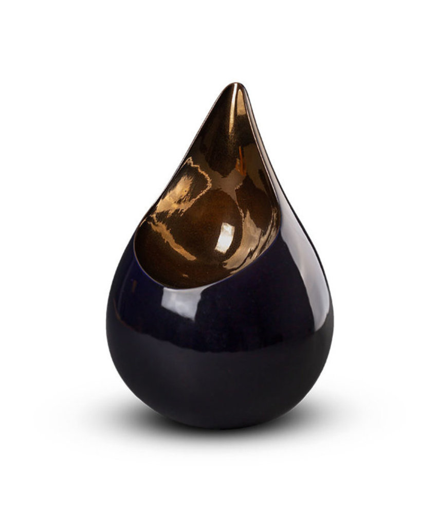 Teardrop Kobaltblauw & goudkleur met inkeping - keramiek
