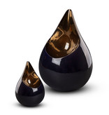 Teardrop zwart goud met inkeping - keramiek