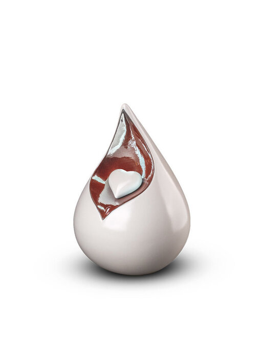 Teardrop met hartje wit medium - keramiek