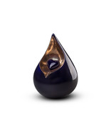 Teardrop met hartje donker mini urn - keramiek