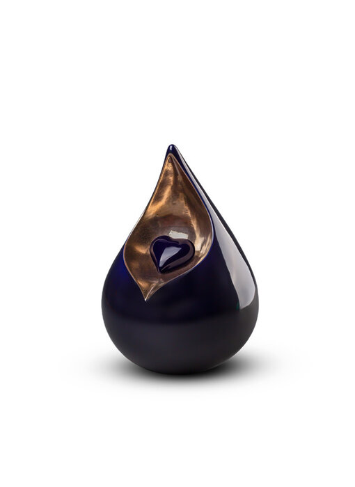Teardrop met hartje donker medium - keramiek