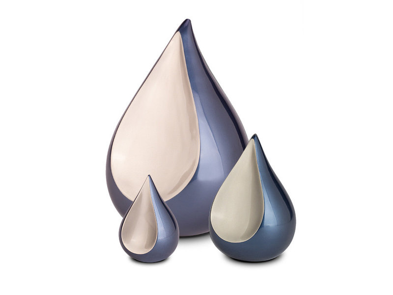 Liefdes traan in blauw - messing