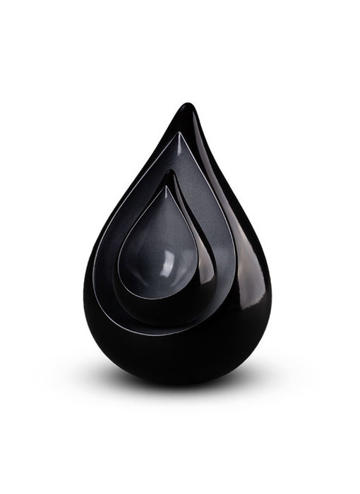 Teardrop duo urn zwart - keramiek