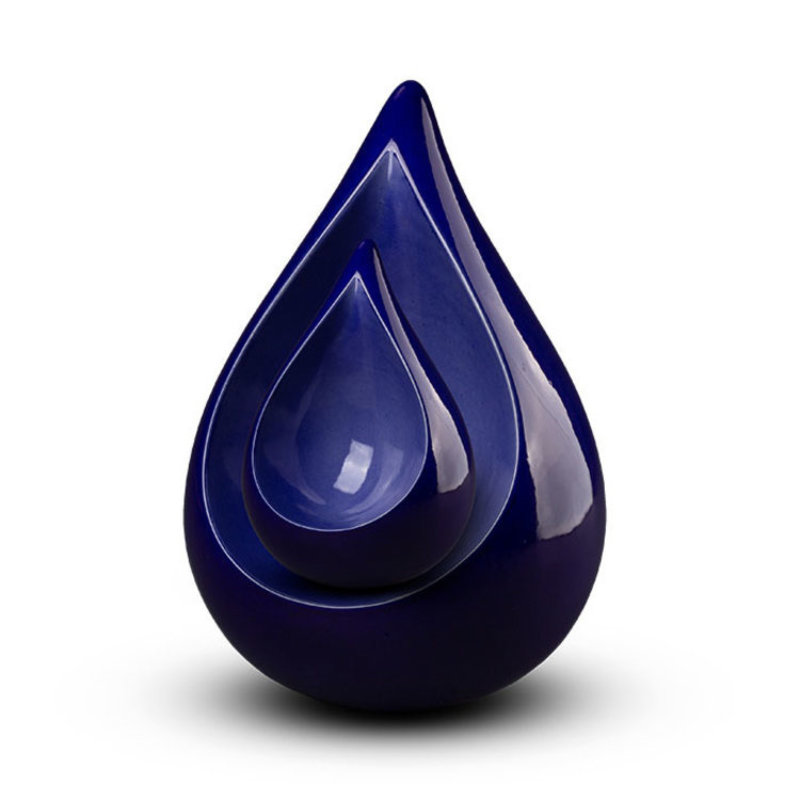 Teardrop duo urn blauw - keramiek