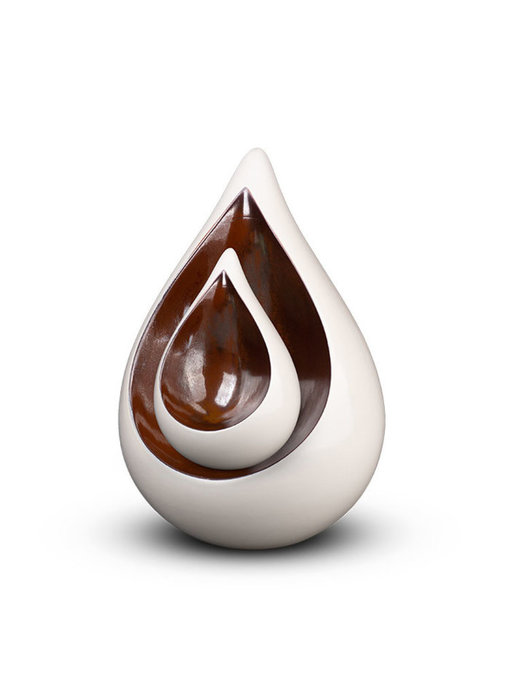 Teardrop duo urn wit - keramiek