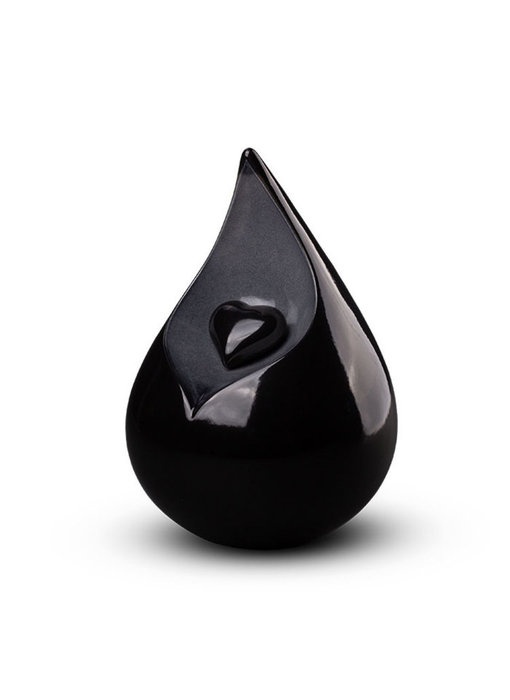 Teardrop met hartje zwart - keramiek