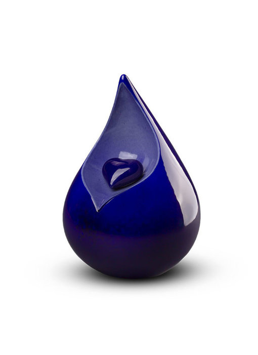 Teardrop met hartje blauw - keramiek