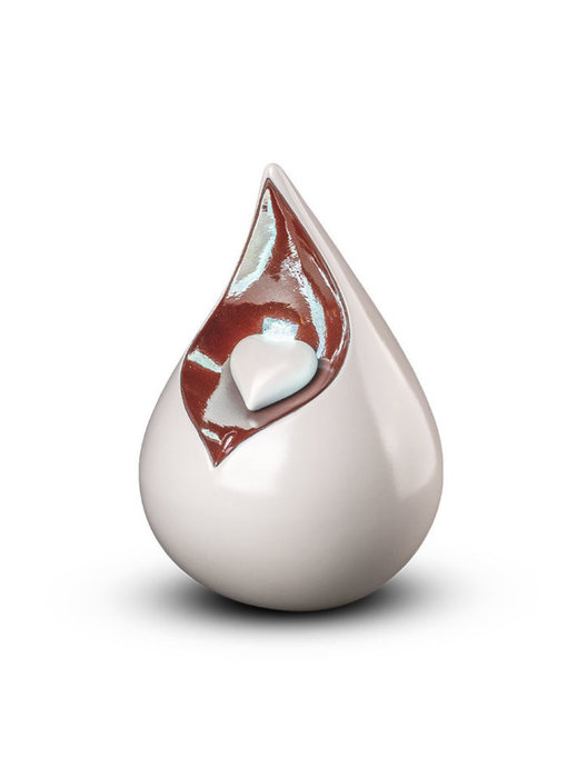 Teardrop met hartje wit - keramiek