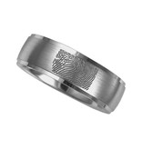 Vingerafdruk ring rond decor mat 6 mm breed - 925 Zilver