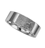 Vingerafdruk ring rond strak 6 mm breed - 925 Zilver