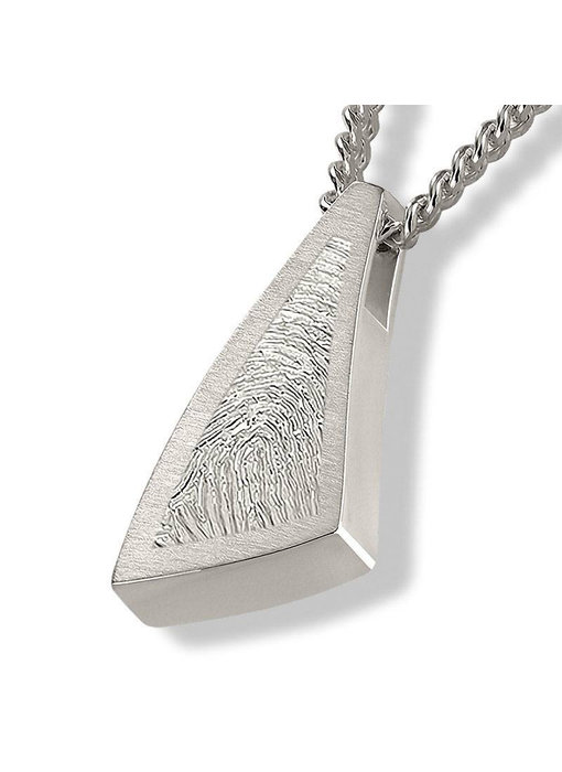 Ashanger zeil van een schip met vingerafdruk - 925 Zilver