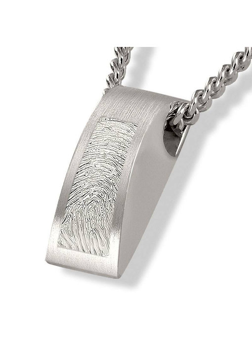 Ashanger maan met vingerafdruk - 925 Zilver