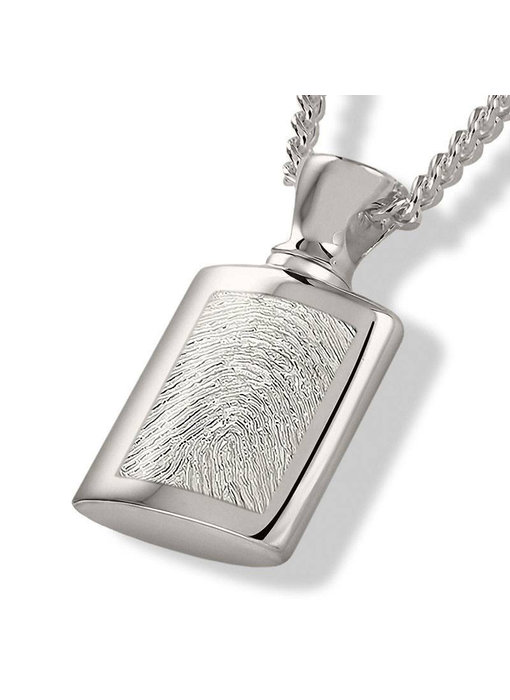 Ashanger flesje met vingerafdruk - 925 Zilver