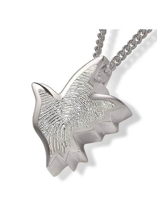 Ashanger duif met vingerafdruk - 925 Zilver