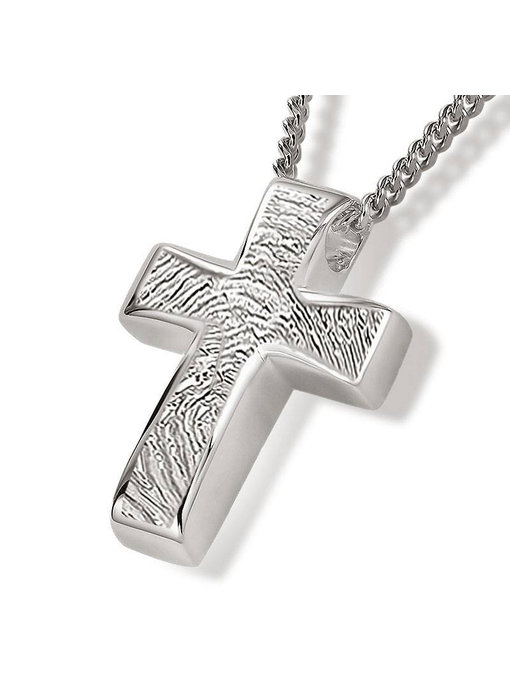 Ashanger kruis met vingerafdruk - 925 Zilver