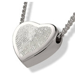 Ashanger 3D hart met vingerafdruk - 925 Zilver