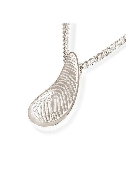 Vingerafdruk hanger hoorn - 925 Zilver