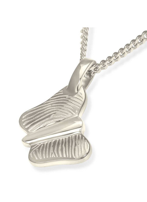 Vingerafdruk hanger vlindertje groot - 925 Zilver