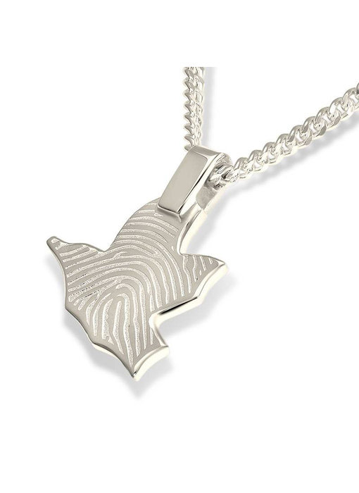 Vingerafdruk hanger vogeltje - 925 Zilver