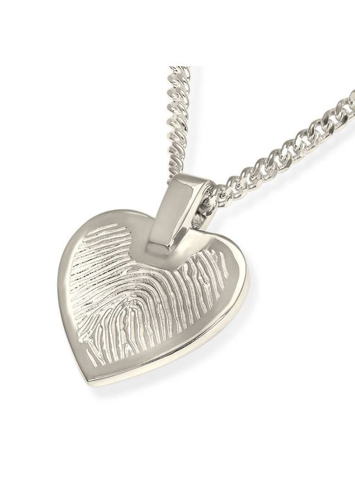 Vingerafdruk hanger hartje groot- 925 Zilver