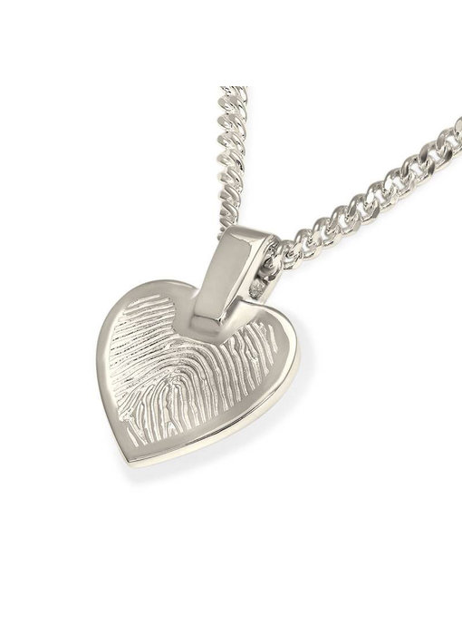 Vingerafdruk hanger hartje - 925 Zilver
