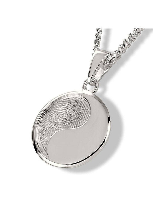 Vingerafdruk hanger yin yang- 925 Zilver