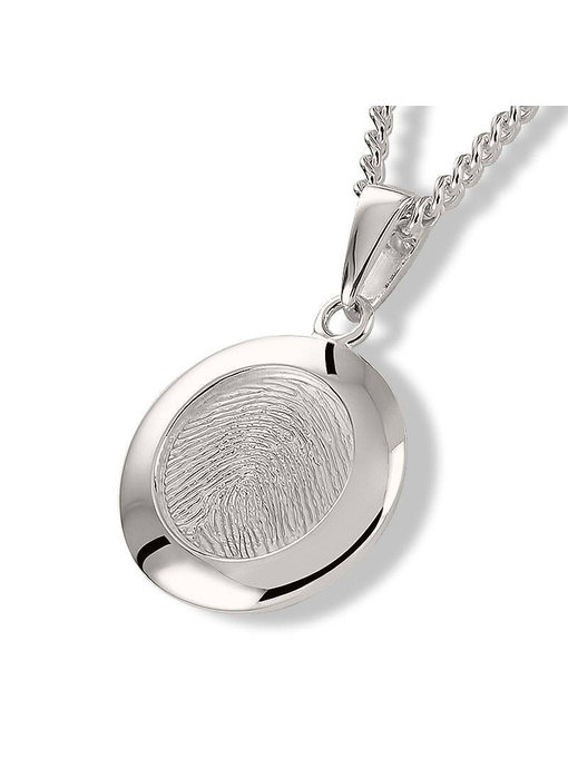 Vingerafdruk hanger circle - 925 Zilver