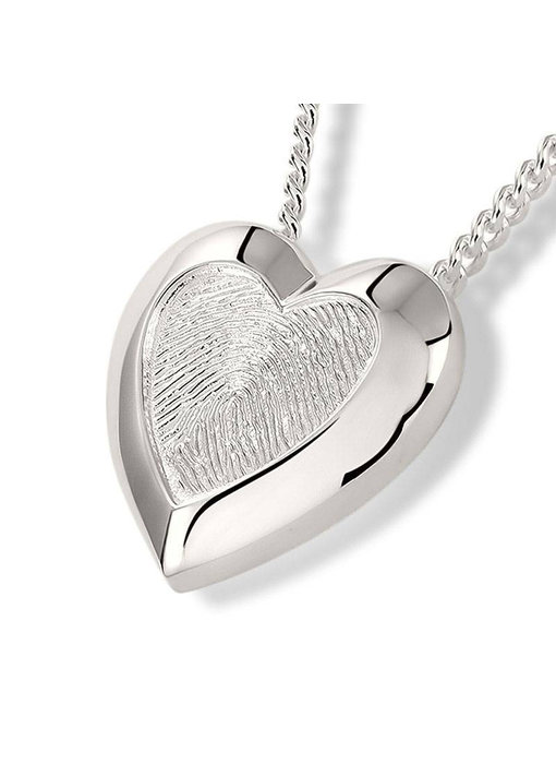 Ashanger hart met vingerafdruk - 925 Zilver