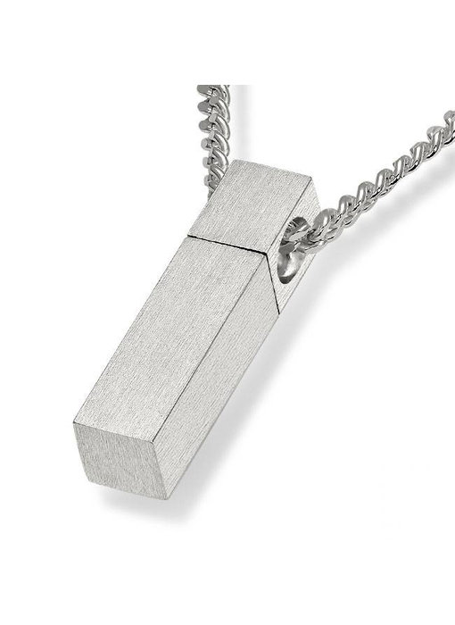 Ashanger busje rechthoek mat - 925 Zilver